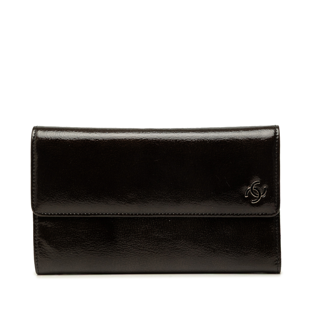 Pre-Loved Chanel CC Patent Flap Long Wallet